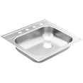thumbnail image 1 of MOEN 2000 Series Stainless Steel 25 in. 4-Hole Single Bowl Drop-In Kitchen Sink with 5.5 in. Depth and Right Rear Drain Hole, 1 of 6