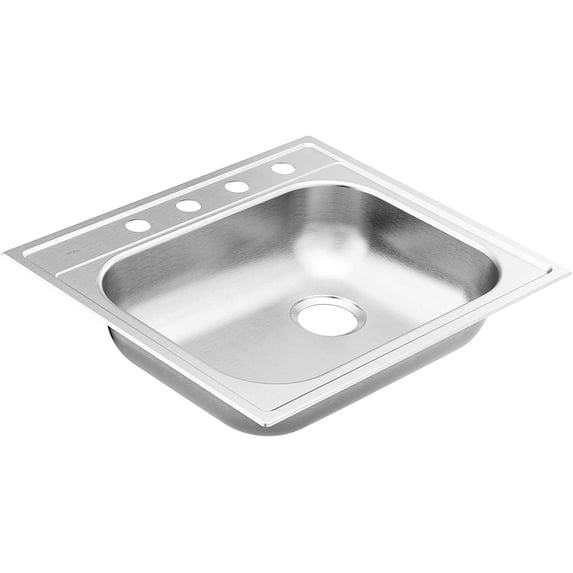 MOEN 2000 Series Stainless Steel 25 in. 4-Hole Single Bowl Drop-In Kitchen Sink with 5.5 in. Depth and Right Rear Drain Hole