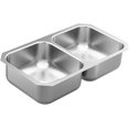 thumbnail image 1 of Moen Gs20210 2000 Series 31-3/4" Undermount Double Basin Stainless Steel Kitchen Sink -, 1 of 7