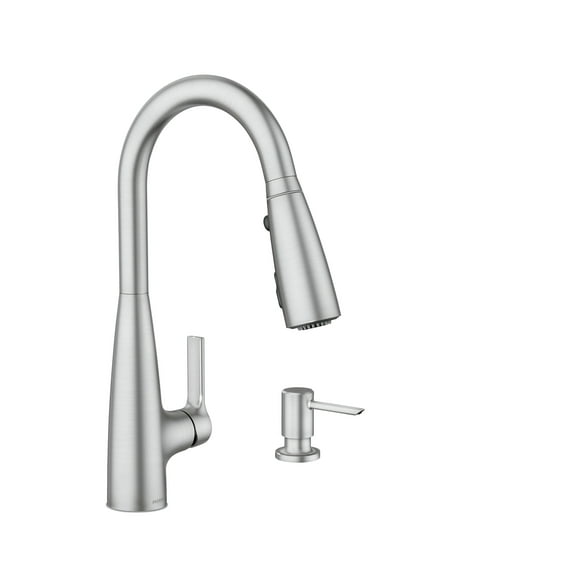 Moen Haelyn Single-Handle Pull-Down Sprayer Kitchen Faucet with ColorCue™ Temperature Indicator in Spot Resist Stainless