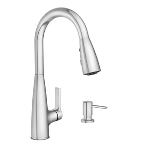 Moen Haelyn Chrome Single-Handle Pull-Down Sprayer Kitchen Faucet Featuring Power Boost for a Faster Clean, Soap Dispenser Included
