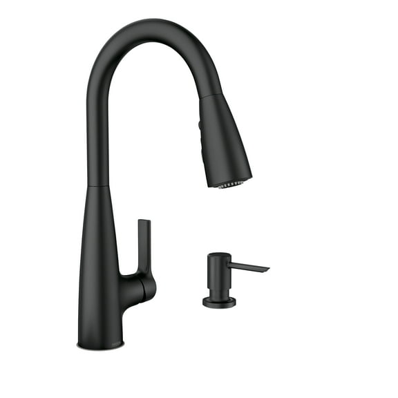 Moen Haelyn Single-Handle Pull-Down Sprayer Kitchen Faucet with Reflex and Power Boost in Matte Black