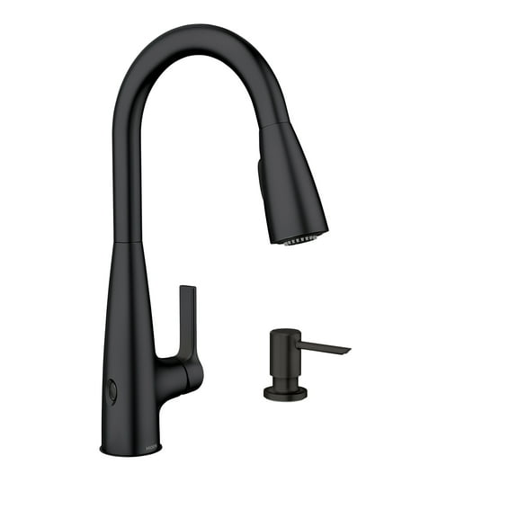 Moen Haelyn Touchless Single-Handle Pull-Down Sprayer Kitchen Faucet with MotionSense Wave in Matte Black