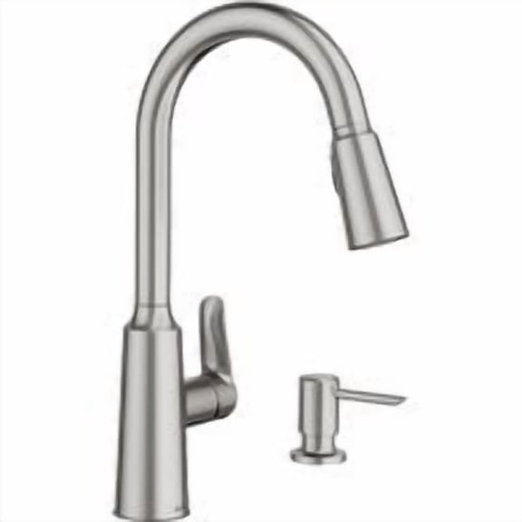 Moen Inc Moen Edwyn Single Handle Pull-Down Kitchen Faucet with Soap Dispenser - Pack of 12