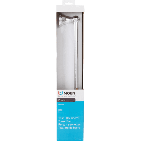 Moen Inc Moen Preston Towel Bar - Pack of 2  Concealed-Screw Wall-Mount, Coordinated Bath Collection