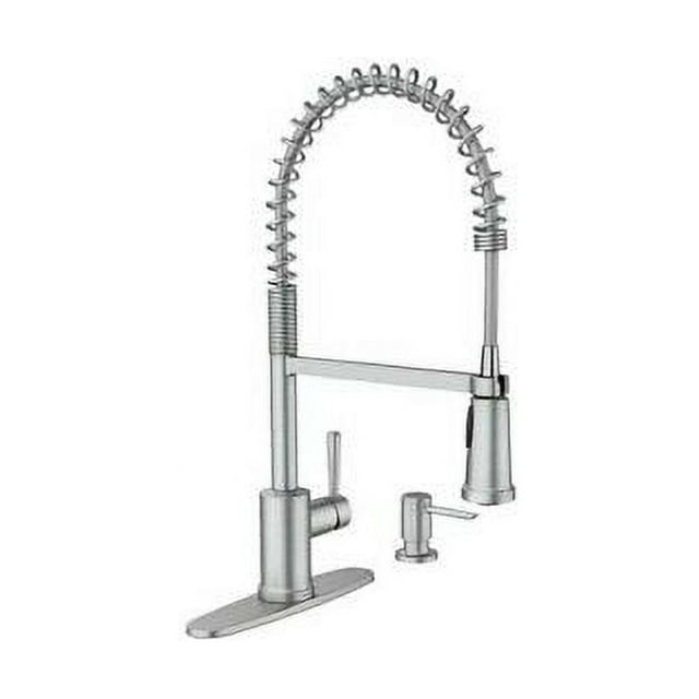 MOEN 87194SRS Indi Single-Handle Pre-Rinse Spring Pulldown Sprayer Kitchen Faucet with Power Clean in Spot Resist Stainless