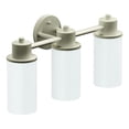 Iso. View Labels Moen Iso Brushed Nickel 3-Light Dual-Mount Bath Bathroom Vanity Fixture ...
