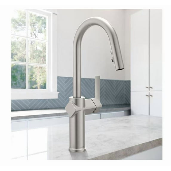 Moen Joric Spot Resist Stainless Single Handle Deck-mount Pull-down Kitchen Faucet with Sprayer (Includes Deck Plate)