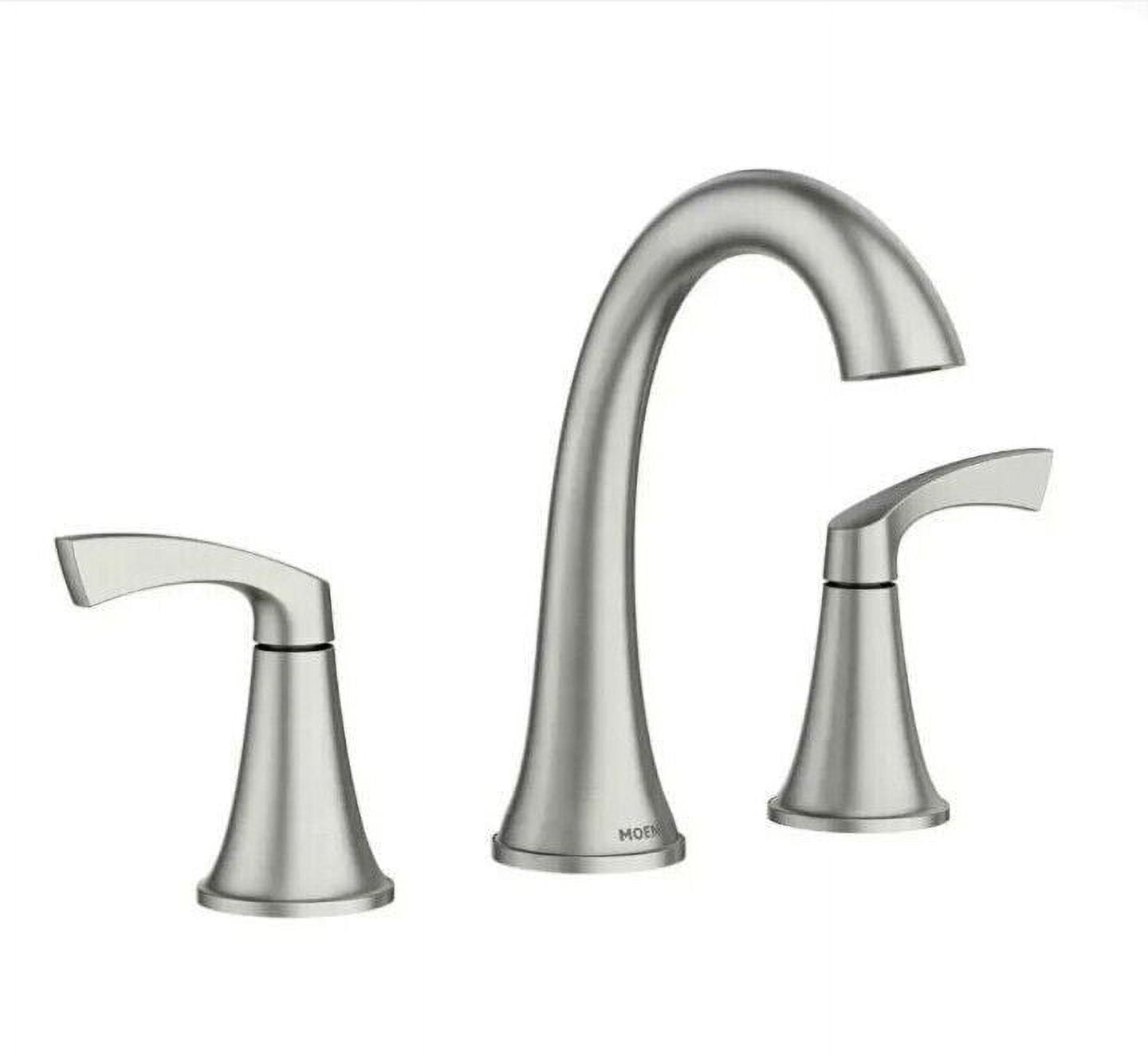Korek Spot Resist Brushed Nickel Widespread Double Handle Bathroom Faucet