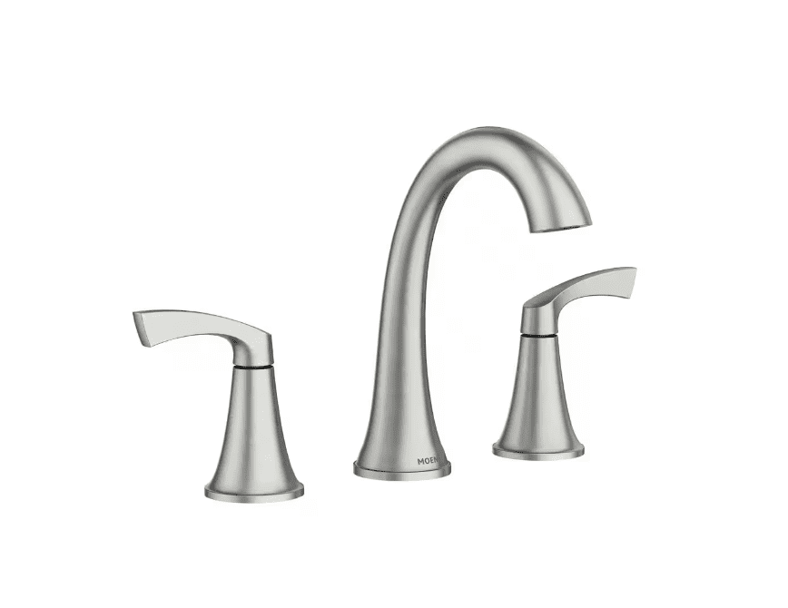 Korek Spot Resist Brushed Nickel Widespread Double Handle Bathroom Faucet