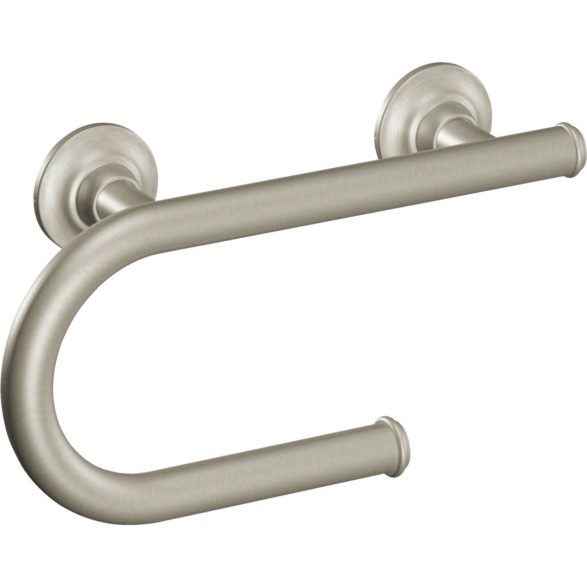 Moen LR2352DBN Home Care 8-Inch Grab Bar with Integrated Toilet Paper Holder, Brushed Nickel