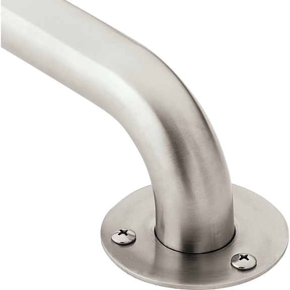 Moen Grab Bar LR7518 Exposed Screw - Wall Mount, 18" Bathroom Safety Bar, Single Piece  ADA-Compliant Wall-Mount, Concealed-Screw Install