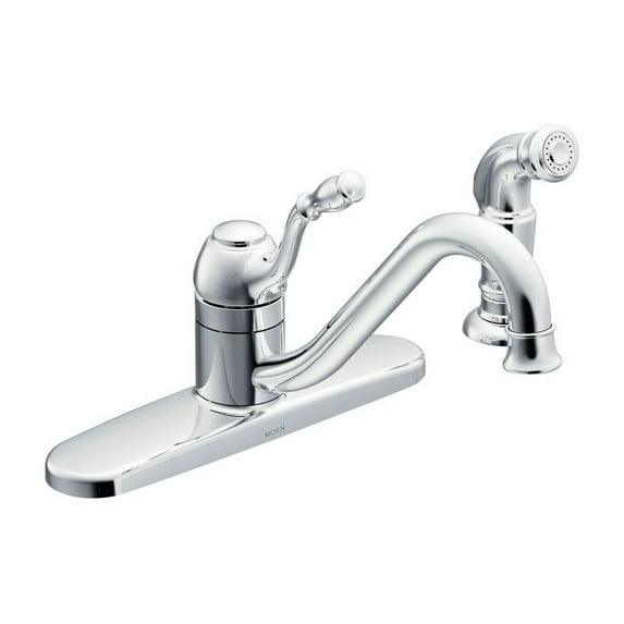 Moen Lindley One-Handle Low Arc Kitchen Faucet with Side Sprayer