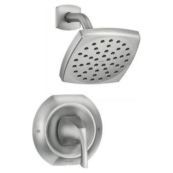 Moen Lindor 82506SRN Spot Resist Brushed Nickel 1-Handle Shower Faucet with Valve
