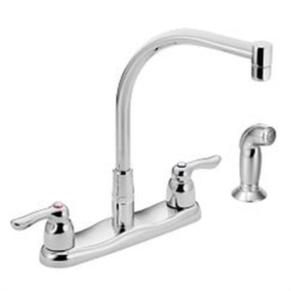 Chrome Deck Mounted Commercial Kitchen Faucet with Side Spray