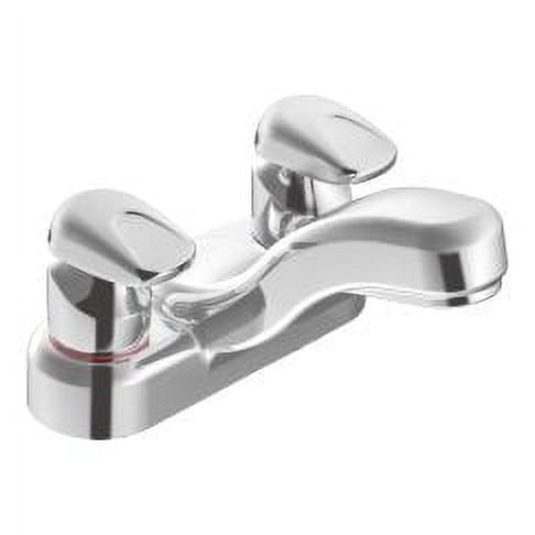 Chrome 6-Inch Centerset Brass Bathroom Faucet with Metal Handles