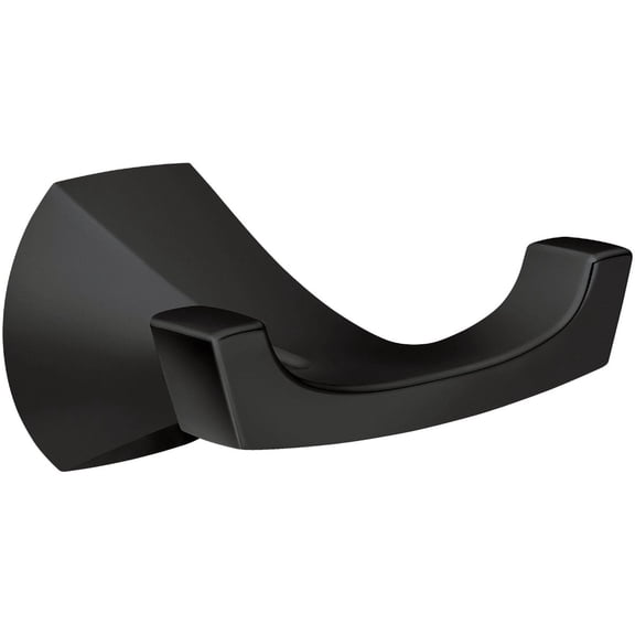 Moen MY8703BL Lindor Matte Black Double Robe Hook Matte Black  Concealed-Screw Wall-Mount, Coordinated Bath Collection