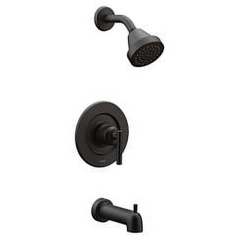 Matte Black Modern Wall Mounted Tub and Shower Faucet Set