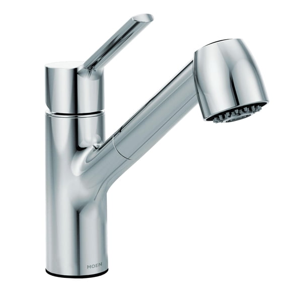 Moen Method Chrome One-Handle Pullout Modern Kitchen Faucet with Power Clean