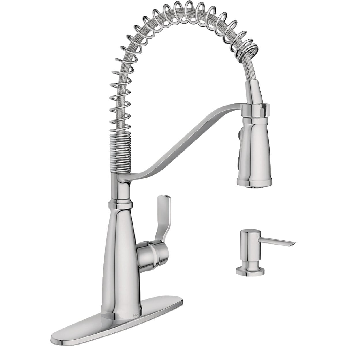 Chrome Single Handle Spring Kitchen Faucet with Pull-Out Spray