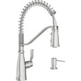 thumbnail image 1 of Moen Nolia Chrome One-Handle Pre-Rinse Spring Kitchen Faucet with Pull Down Sprayer, Single Hole Kitchen Sink Faucet with Soap Dispenser, 87886, 1 of 1