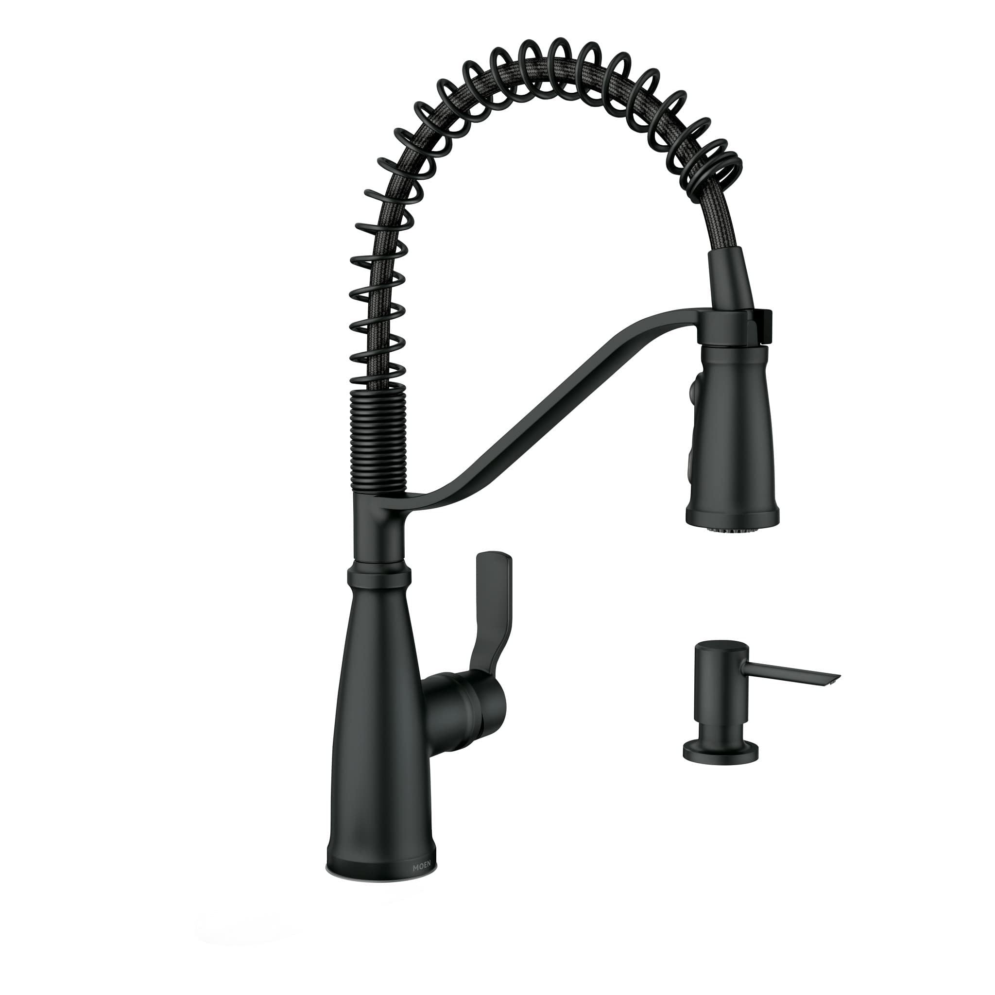 Matte Black Single Handle Pull-Down Kitchen Faucet with Spray