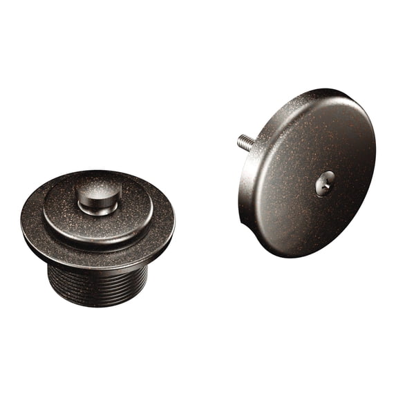 Moen Push-N-Lock Oil-Rubbed Bronze Tub and Shower Drain Kit with 1-1/2 Inch Threads, Drain Plug and Overflow