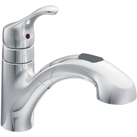 Moen RenzoTM One Handle Low Arc Pullout Kitchen Faucet, Chrome