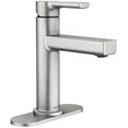 thumbnail image 1 of Moen Rinza Spot Resist Faucet 1-Handle Single Hole WaterSense Bathroom Sink Faucet with Drain and Deck Plate, 1 of 2