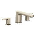thumbnail image 1 of Moen Rizon Brushed Nickel Two-Handle Deck Mount Modern Roman Tub Faucet Trim, Valve Required, T935BN, 1 of 3