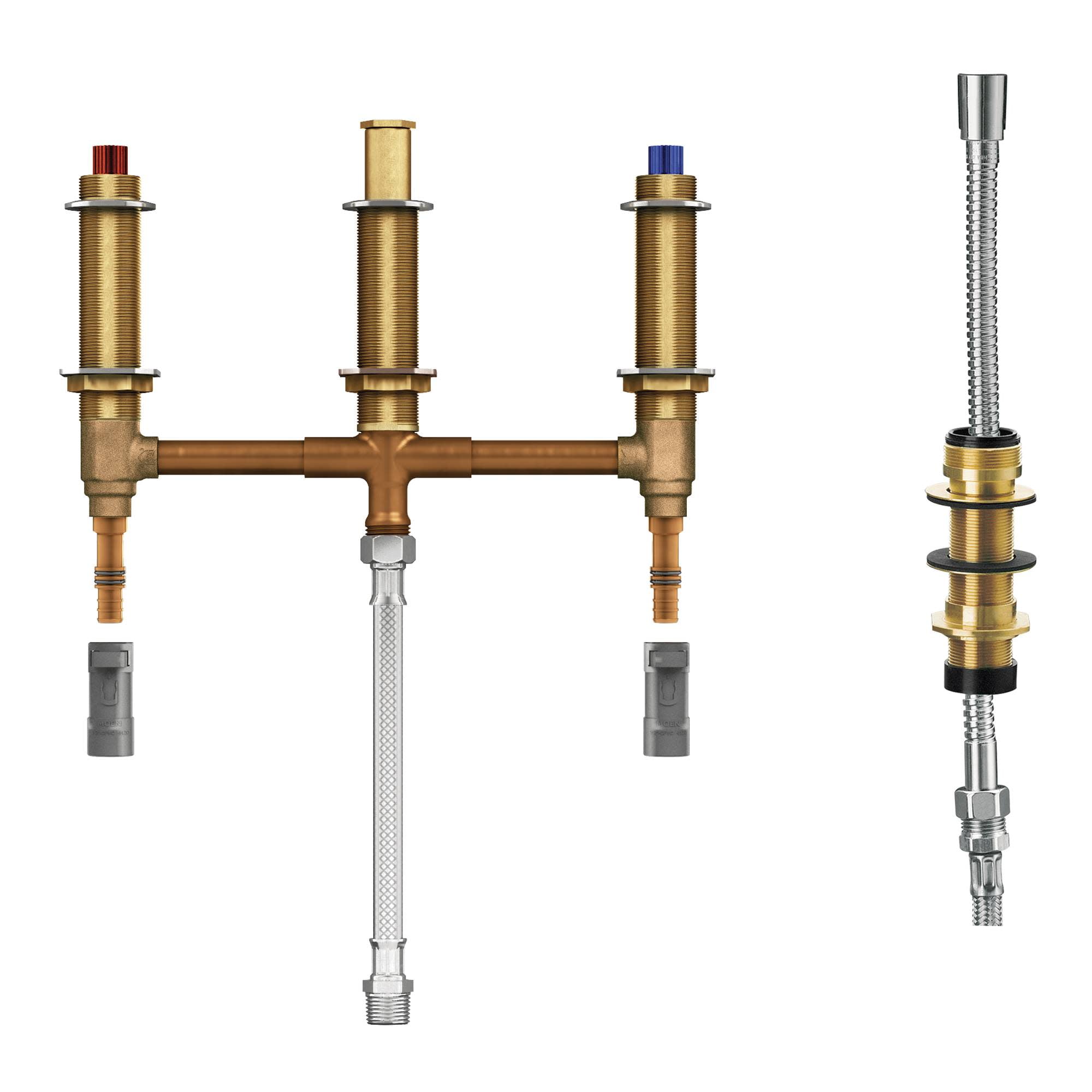 Moen Brass Roman Tub Diverter with PEX and CPVC Adapters