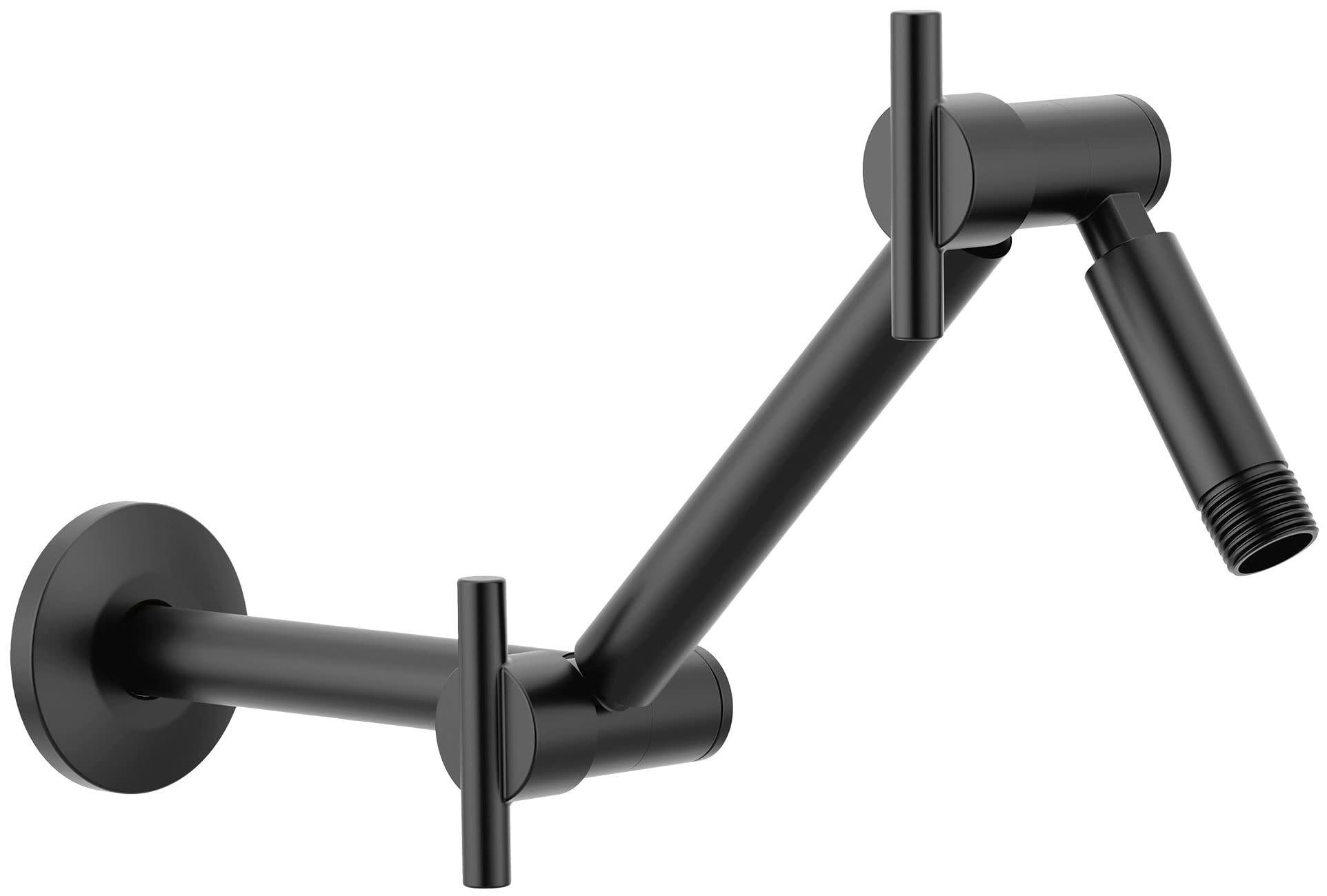 Matte Black Adjustable Wall-Mounted Shower Arm