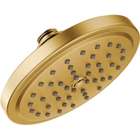 Moen S176BG Collection 7-Inch Single Function Shower Head with Immersion Rainshower Technology, Brushed Gold