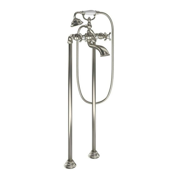Moen S22105BN Weymouth Three Handle Wall Mount Filler With Hand Shower Brushed Nickel