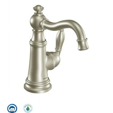 Moen S42107 Weymouth Single Handle Single Hole Bathroom Faucet (Valve Included) - Nickel