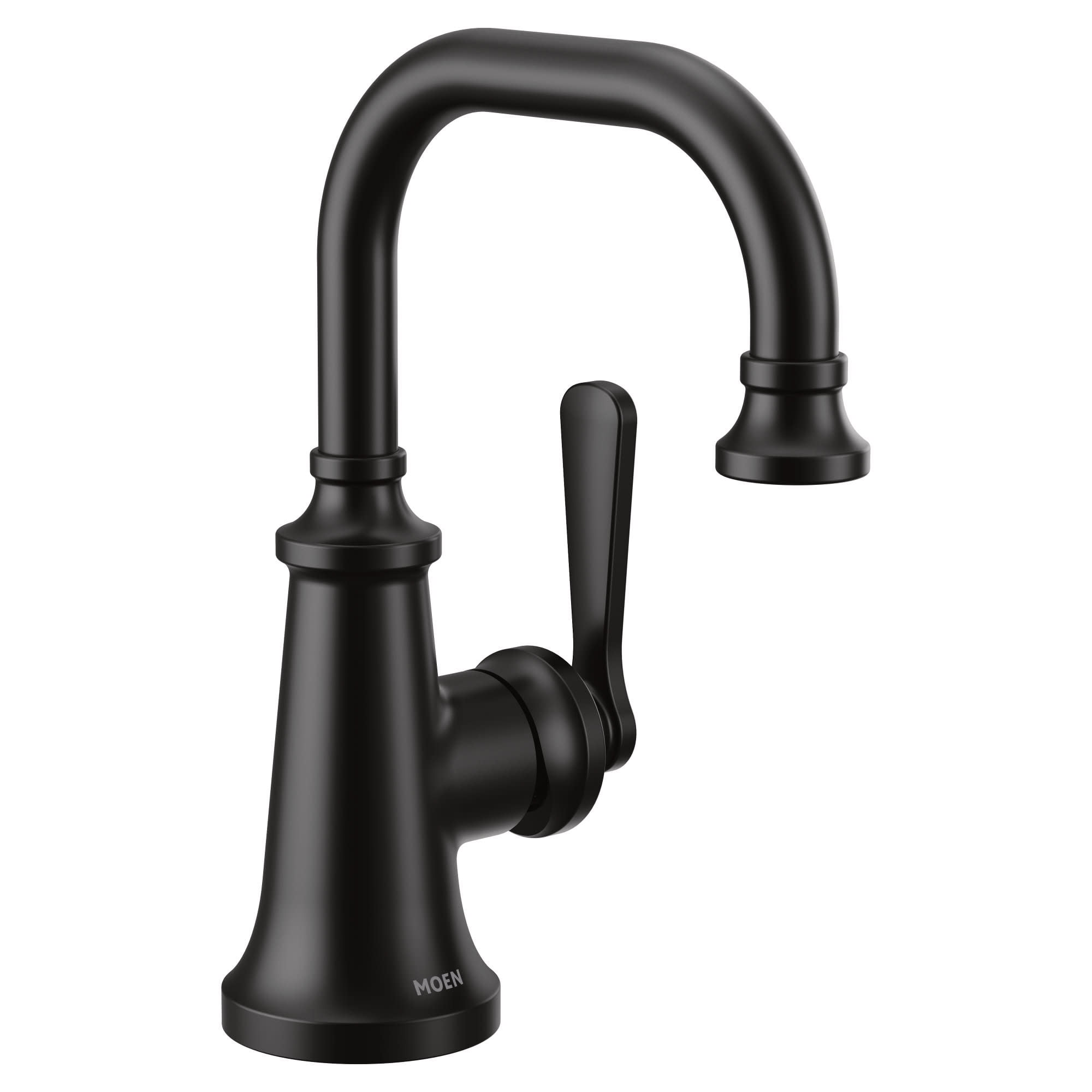 Matte Black Single Hole Metal Bathroom Faucet