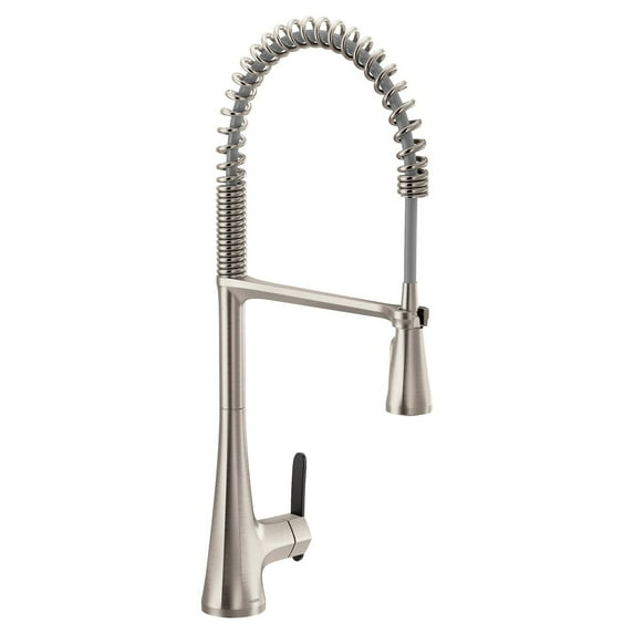 MOEN S5235SRS Sinema Single-Handle Pull-Down Sprayer Kitchen Faucet with Power Clean and Spring Spout in Spot Resist Stainless