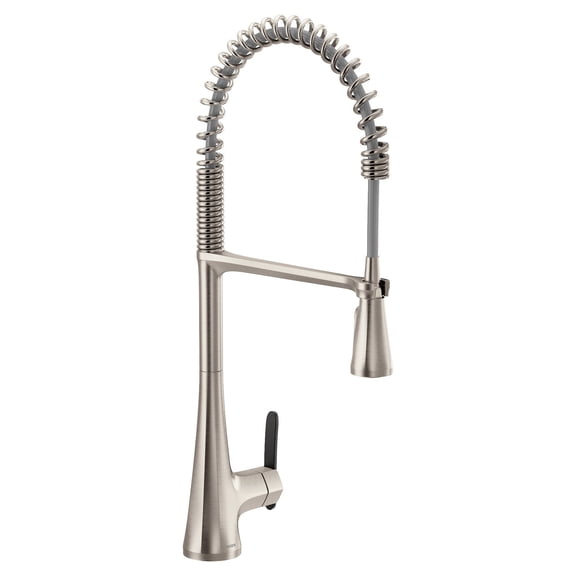 MOEN S5235SRS Sinema Single-Handle Pull-Down Sprayer Kitchen Faucet with Power Clean and Spring Spout in Spot Resist Stainless