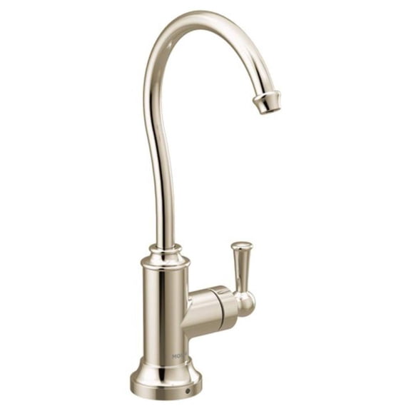 Moen S5510NL Sip Polished Nickel 1-Handle Deck Mount High-Arc Handle/Lever Commercial/Residential Kitchen Faucet, Polished Nickel