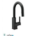 thumbnail image 1 of moen s62308bl sto one-handle high arc pulldown bar faucet featuring reflex, matte black, 1 of 7