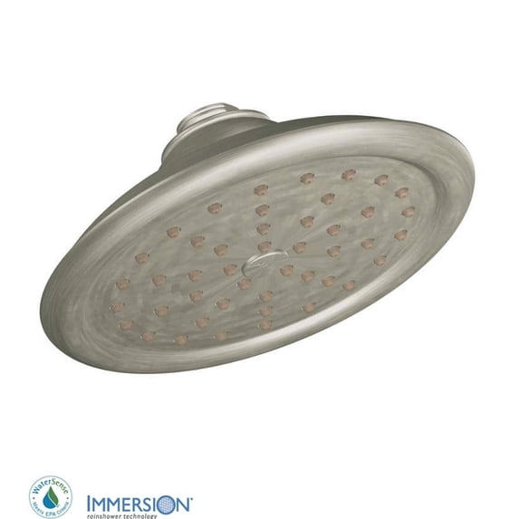 MOEN ExactTemp S6310EPBN 7" Eco-Performance Single Function Rainshower Showerhead with Immersion Technology in Brushed Nickel