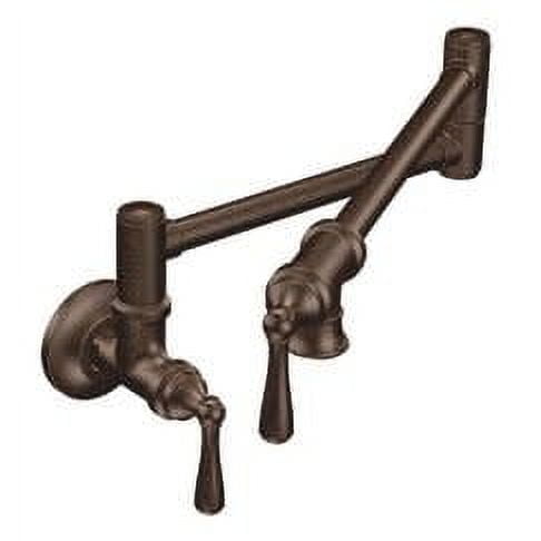 Moen S664ORB Traditional Wall Mount Pot Filler Kitchen Faucet Oil Rubbed Bronze