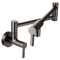thumbnail image 1 of Moen S665 5.5 GPM Wall Mounted Double Handle Pot Filler - Stainless Steel, 1 of 7