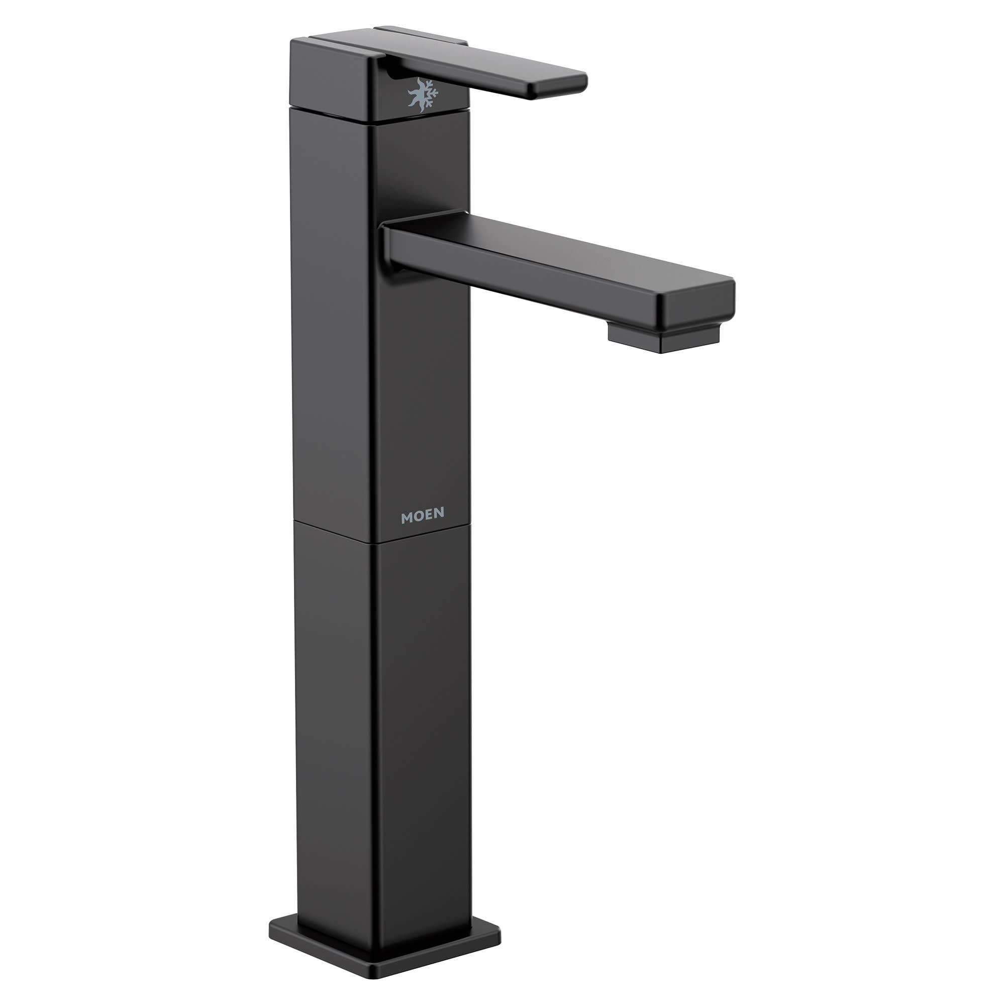 Moen S6712BL 90 Degree 1.2 GPM Vessel Single Hole Bathroom Faucet - Black