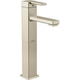 thumbnail image 1 of Moen S6712BN 90 Degree One-Handle Single Hole Vessel Sink Modern Bathroom Faucet, Brushed Nickel, 1 of 4