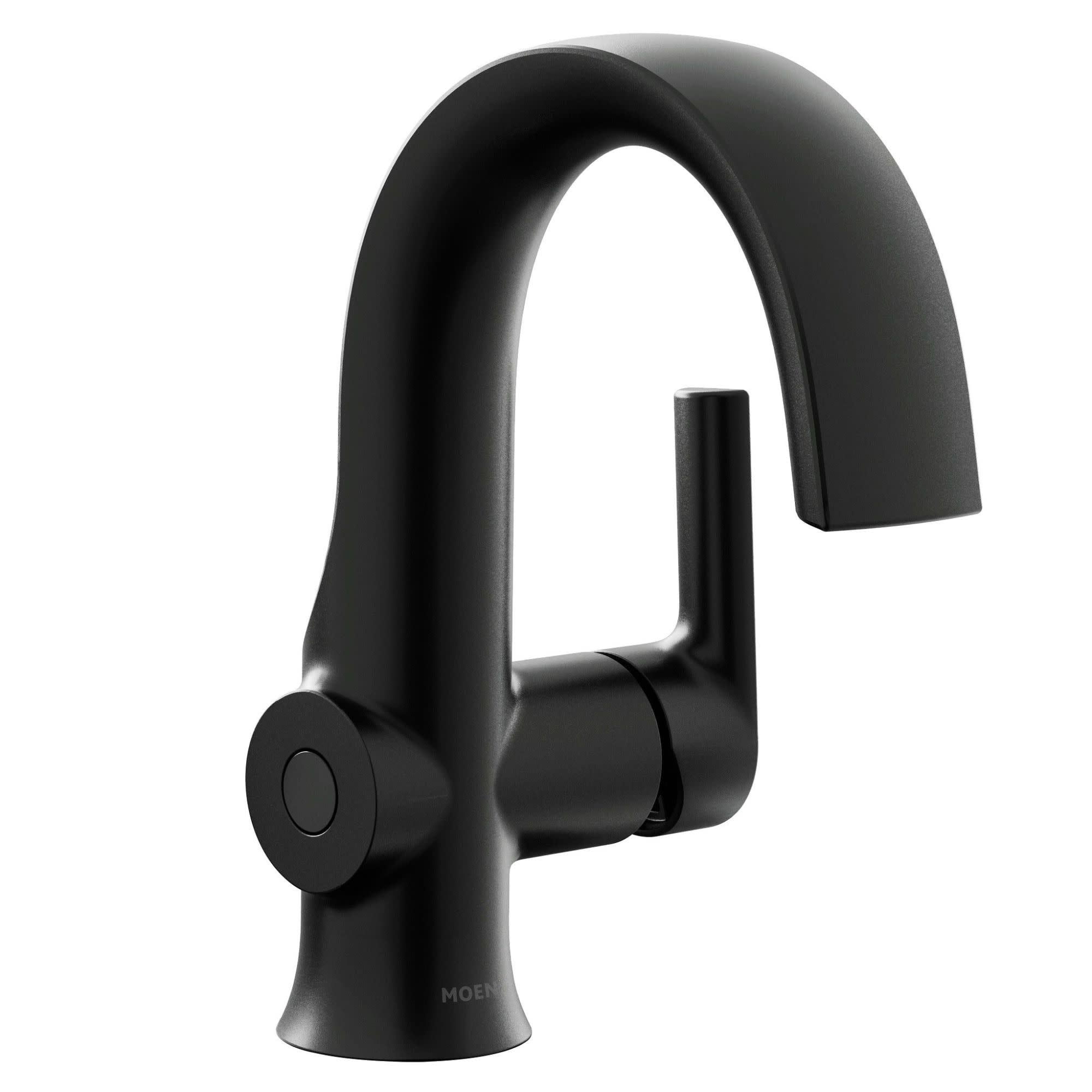 Moen Doux Wave Touchless Matte Black Bathroom Faucet with Drain Assembly