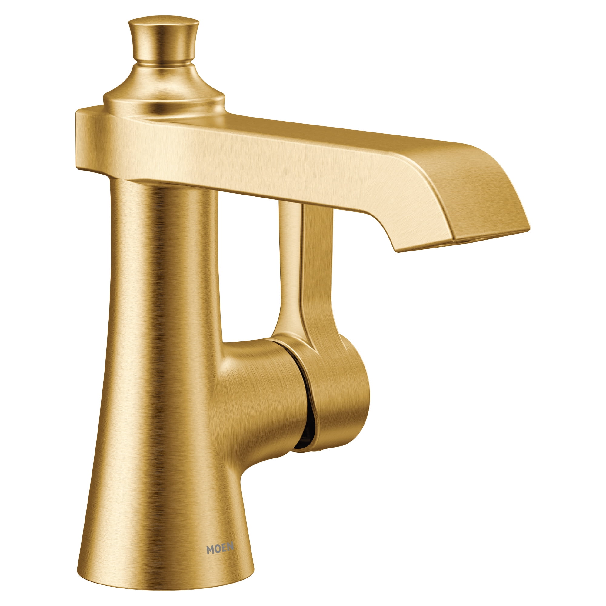 Moen S6981BG Brushed Gold Flara One-Handle Single Hole Bathroom Faucet with Drain Assembly