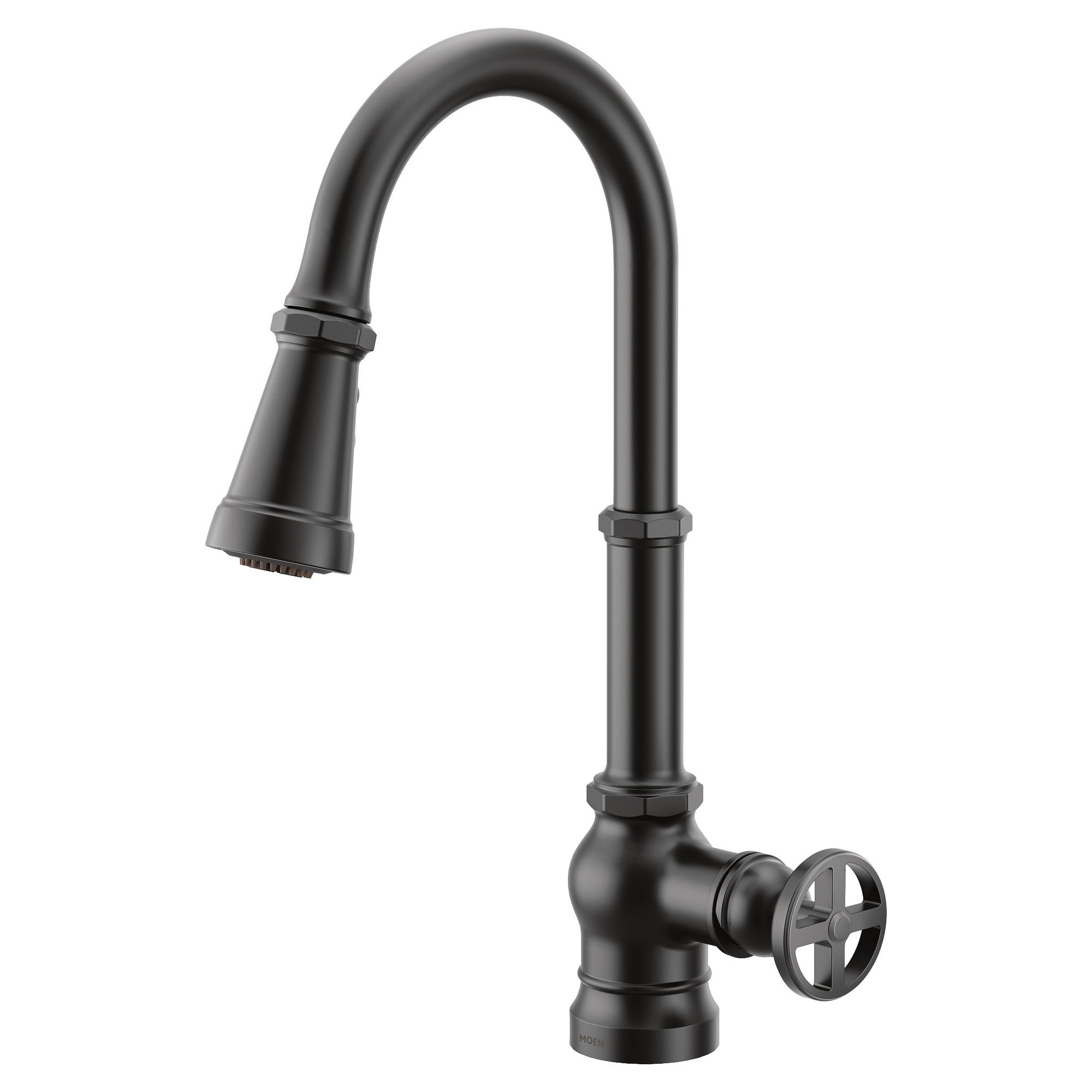 Sleek 17" Chrome Transitional Kitchen Faucet with Pull-out Spray