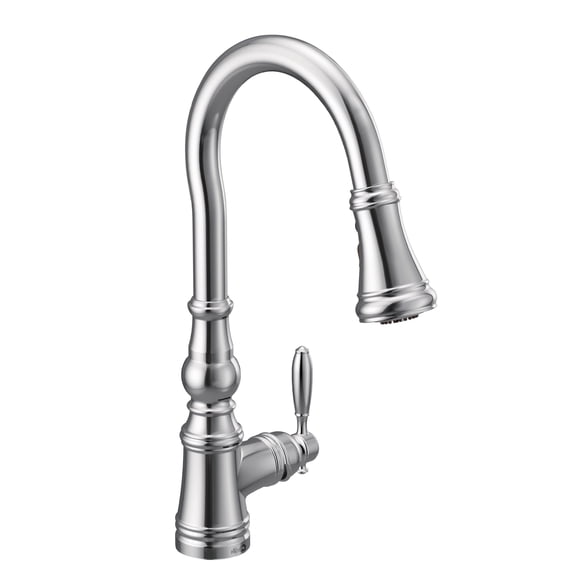 Moen S73004 Weymouth 1.5 GPM Single Hole Pull Down Kitchen Faucet - Chrome