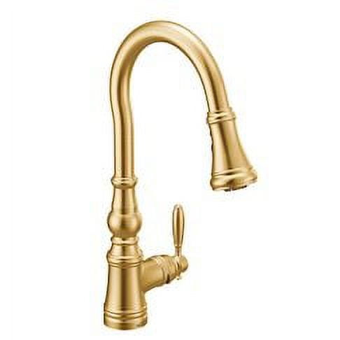 Brushed Gold Transitional Kitchen Faucet with Pull-out Spray